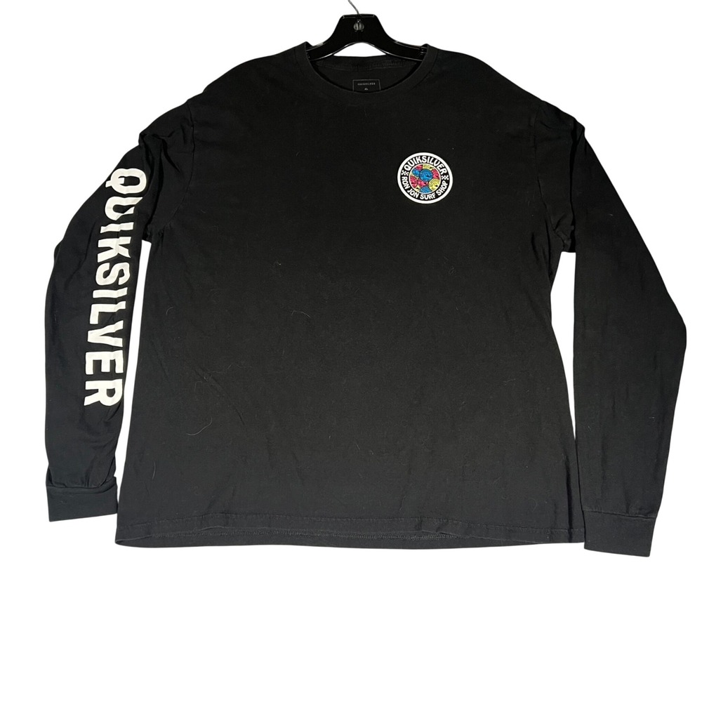 Quiksilver Ron Jon Surf Shop Long Sleeve T-Shirt Mens XL Black‎ Premium Fit Logo